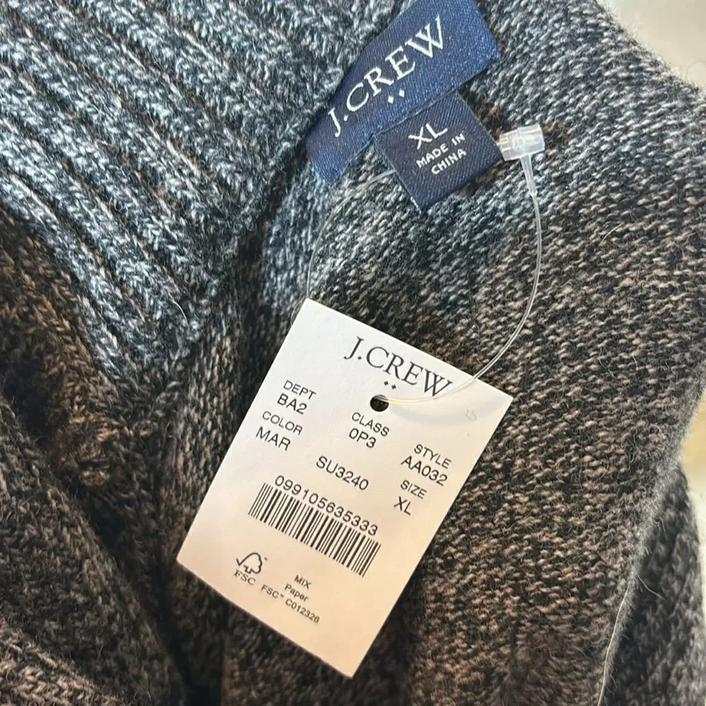 J. Crew shawl collar sweater in super soft lambswool blend mens xl new
